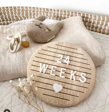 15*15 cm Round Pure Oak Letter Message Board Baby Full Month First Birthday Photo Prop Mini Chalkboard