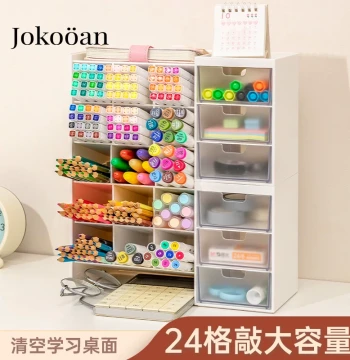 Pen Holder Large Capacity Slant-Insert Desktop Organizer