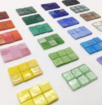 Yuesenhuo Mosaic DIY Materials Ice Jade Glass Warm Color Series Event Teaching Candle Holder Creative Handicraft