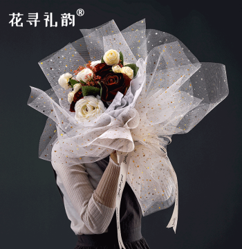 Hot Stamping Star Moon Gauze, Korean Style Snow Dot Bouquet, Fresh Flower Wrapping Paper, Net Gauze, Rose Fairy Gauze Net, Floral Packaging Materials