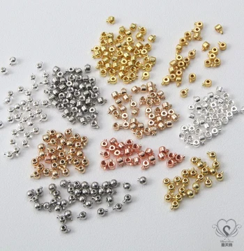14k Gold-Filled Findings Positioning Crimp Beads Wire Clasp Pearl Bracelet Necklace End Cap Fixed Snap Button DIY Jewelry Materials