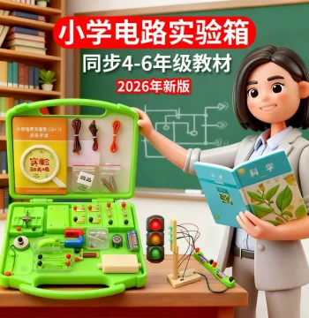 Circuit Experiment Equipment for Elementary School Grade 4 Volume 2 Science, Electricity Experiment Box, Grade 6 Material Set, Physics Electromagnet Experiment Kit, Series and Parallel Simple Light Bulb Lighting Dark Box for Elementary Students