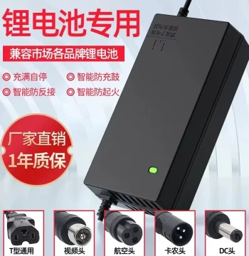 Lithium Battery Electric Vehicle Charger 48V 36V 60V 24V 72V Universal for E-Bikes, Lithium-Ion, Harley, and Balance Cars
