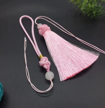 Premium Short Thick Handle Rope Semi-Finished Pendant Tassel DIY Handmade Peace Buckle Fringe Accessory Car Hanging Tassel