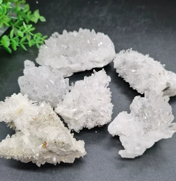 Natural White Crystal Cluster Ornament: Raw Stone Mineral Specimen
