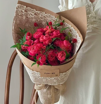 Vintage French Lace Floral Mesh Creative Fabric Bouquet Packaging Material Fresh Flower Decoration Florist DIY Handmade