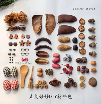 Entada Phaseoloides Pod Doll Handmade DIY Material Pack, Peace Bean Large Pod Handicraft Accessory Kit