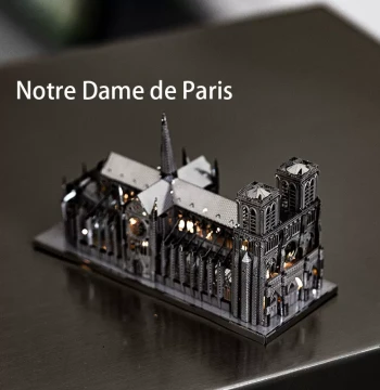 Notre Dame de Paris 3D Metal Puzzle DIY Creative Display Model, Premium Toy Gift for Boyfriends and Girlfriends