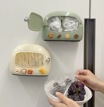 Disposable Plastic Wrap Cover Storage Box Wall-Mounted Pull-Out Kitchen Home Filter Net Box Refrigerator No-Drill