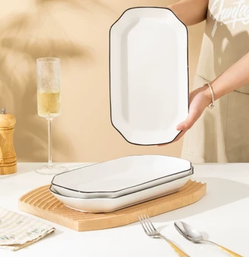 Home Glazed Underglaze Large Steamed Fish Platter: 2026 New Creative Ceramic Serving Dish and Tableware