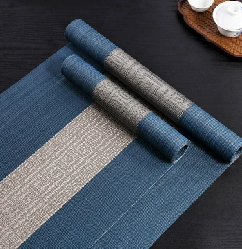 New Chinese Style Tea Mat Zen Waterproof Tea Pad Premium Tea Table Long Cabinet Tea Station Tablecloth Custom Tea Tray Mat Cloth