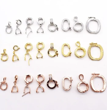 925 Silver-Plated Universal Clasp Pendant Clasp Double Clasp Double-Open Clasp Bracelet Necklace Clasp Peace Clasp Melon Seed Clasp Multiple Styles Clip Clasp