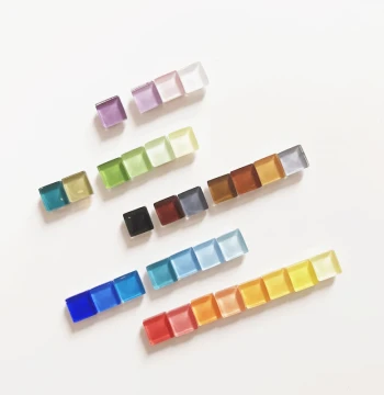 Ins Minimalist Stylish Glass Mosaic Magnetic Fridge Stickers Photo Magnets Multi-Size Creative Message Stickers Set