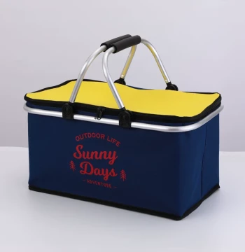 30L Insulated Basket, Supermarket Foldable Shopping Basket, Fast Food Basket, Picnic Basket, Insulated Delivery Box, Outdoor Picnic Basket
