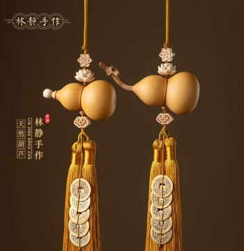 Door-to-Door Five Emperor Coins Open Gourd Pendant, Main Door to Foyer Bedroom Living Room Balcony Copper Coin High-End Pendant