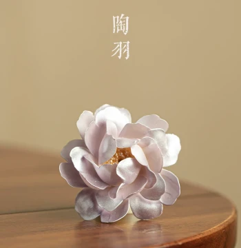 Handcrafted Purple Peony Incense Holder – Small Incense Burner Base for Home Use, Unique Creative Decor for Sandalwood Sticks