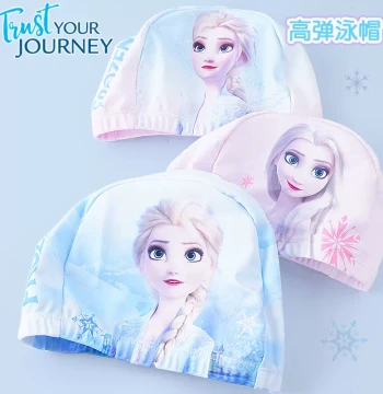 Disney Girls' Swim Cap - Elastic Quick-Drying Hat for Princess Elsa Fans, Comfortable Non-Tight Fit for Large Heads