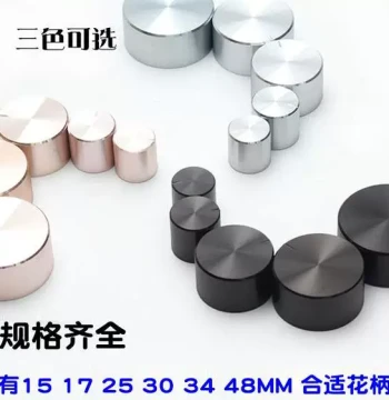 Gold Silver Black Aluminum Alloy Potentiometer Metal Switch Knob Chassis Amplifier Audio Volume Control Cap