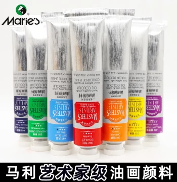 Marie's Artist Oil Paint Premium Oil Paint 60ml Single Tube 200ml Large Tube Artist Grade Oil Painting Creation Professional Art Student Special Color Transparent Oil Paint White