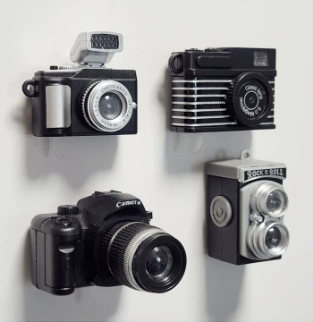 Instagram Vintage Mini Sound and Flash Camera Model Toy, 3D Stereo Refrigerator Magnet, Home Decor Sticker