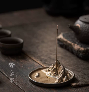 Vintage Jinshan Incense Burner with Backflow Incense Holder for Sandalwood, Home Indoor Aromatherapy Censer, Incense Tray and Stand Decor
