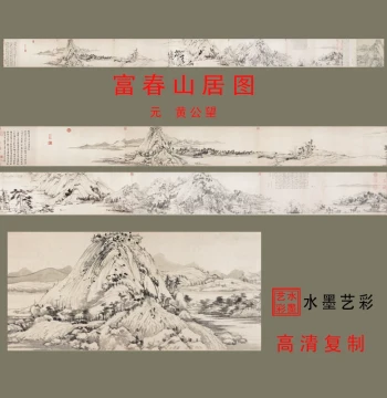 Huang Gongwang's 'Dwelling in the Fuchun Mountains' - High-Definition Micro-Jet Reproduction of Famous Chinese Painting for Retro Decor