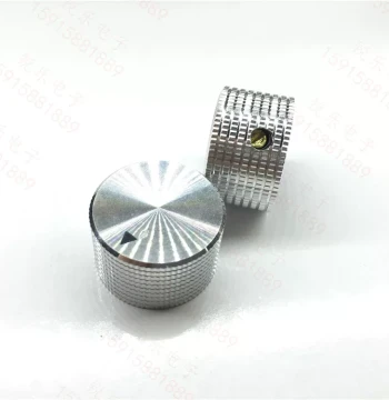 3590 Potentiometer Adjustment Knob, Grid Aluminum Pineapple Texture, 6.35mm Bore Metal Cap