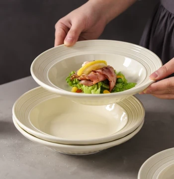 KAWASIMAYA Straw Hat Plate Ceramic Plate Premium Tableware Pasta Plate Western Steak Plate Home Dish Plate Deep Plate