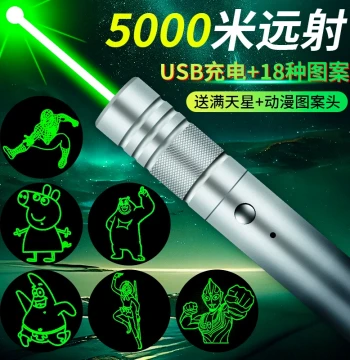 Laser Light USB Rechargeable Laser Flashlight Green Light High-Intensity Laser Pointer for Driving Schools Construction Sites Sales Offices Cat Teaser Wand