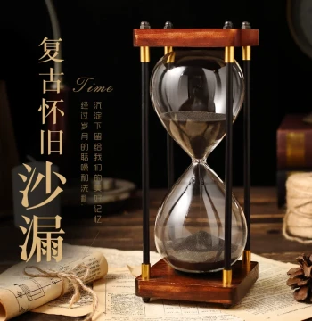 Children's Time Hourglass Timer 30 Minutes 60 Minutes One Hour Half-Hour Funnel Shatterproof Sand Flow Bottle Retro Creative Ornament