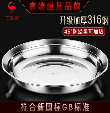 SSGP® 316 Stainless Steel Dinner Plate for Home Use - 2026 New Premium Style Food-Grade Round Serving Platter