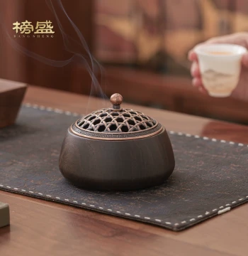 Bangsheng Ebony Incense Burner Agarwood Incense Burner Tea Ceremony Sandalwood Burner Home Chinese Indoor Aromatherapy Burner Tea Table Ornament