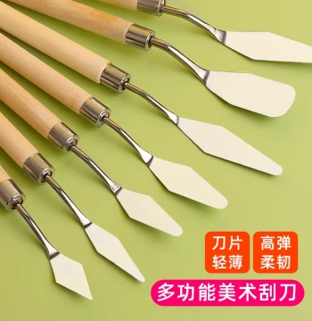 Palette Knife Oil Painting Scraper Set Acrylic Gouache Paint Oil Painting Knife Tools Flat Head Small Pointed Knife Picking Knife Art Supplies Spatula Texture Knife Art Materials Children Professional Full Set Painting Materials