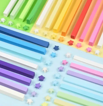Gradient Colorful Star Origami Paper Strips for Making Lucky Stars and Pentagrams in Glass Bottles - Perfect 520 or Birthday Gift