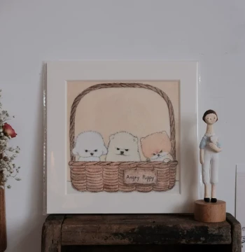 Hi Lovely. Officially Licensed Leather Illustration Original Healing Animal Series Giclée Decorative Art