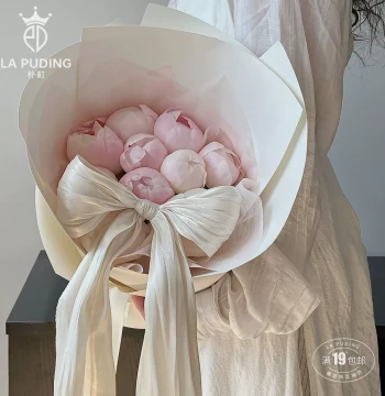 LA Puting Snow Satin Ripple Fabric for Bouquets, Bows, and Handmade DIY Atmosphere Gift Decoration - Floral Materials