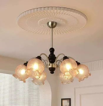 French Vintage Living Room Chandelier: American Retro Lily-of-the-Valley Main Light for Romantic Dining Rooms and Bedrooms