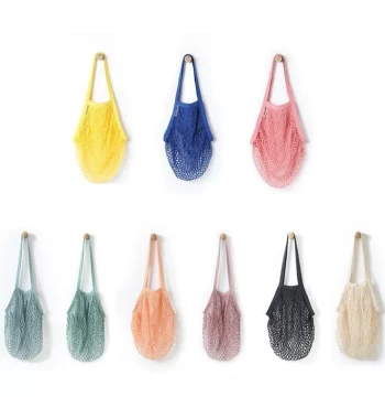 Factory Stock: 100% Cotton Hand-Woven Mesh Bag – Shopping Tote, Storage Net, Beach Fishnet Purse (Popular on Xiaohongshu)