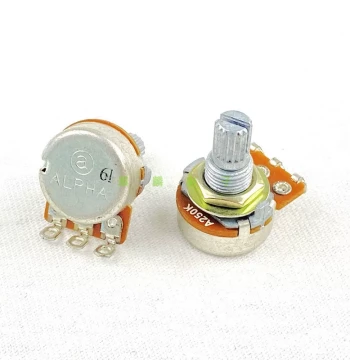 ALPHA Type 16 Single-Gang A250K A500K 15mm Shaft Potentiometer for Electric Guitar and Bass Volume and Tone Control