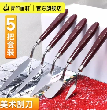 Chinjoo Palette Knife Set for Oil Painting, Pastels, Acrylics, and Gouache - Professional Art Tools Including Flat, Small, and Pointed Blades for Texture and Mixing