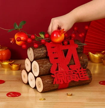 Housewarming Firewood Ornament for Decoration, Wooden Logs for New Home Celebration, Moving-In Ceremony Gifts and Supplies