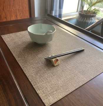 Imitation Linen Texture Leather Placemat Tea Mat Wash-Free Solid Color Light Luxury Tea Table Mat Table Runner Custom Western Style Coaster Tablecloth