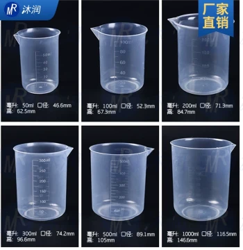 Household Measuring Cup with Milliliter Graduations, 250ml 500ml 1000ml Laboratory Plastic Beaker with Handle and Spout