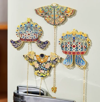 2026 New Jinxiu Dongfang Series Metal Phoenix Crown Fridge Magnet Classical Chinese Style Handmade DIY Magnetic Creative Decoration Gift for Friends Holiday Travel Cultural Souvenir