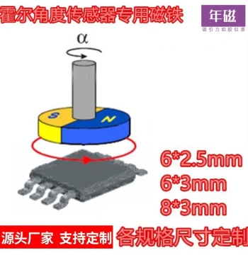Magnetic Encoder Magnet Radial Magnetization AUMS Original Magnetic Steel High-Temperature Side Strong Magnet 6*2.5mm