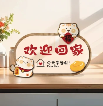 Lucky Cat Welcome Home Entrance Door Hallway Creative Decor Shoe Cabinet Display Living Room Decoration Auspicious Ornament