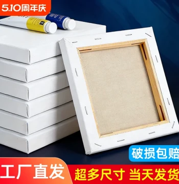 Beginner Pure Cotton Linen Blank Canvas Stretcher Frame with Inner Frame, Round Painting Board for Acrylic Paints and Texture Art, Large Size Essential for Painting Practice