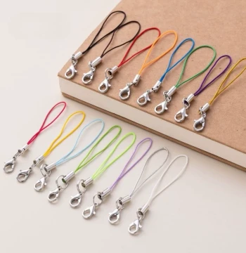 DIY Short Jewelry Accessories Small Lanyard Metal Ring Phone Chain Lobster Clasp Pendant Key USB Drive Colorful Lanyard Buckle