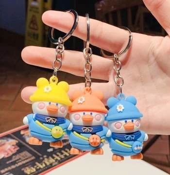 Cute Cartoon Backpack Duck Keychain (1 Piece)