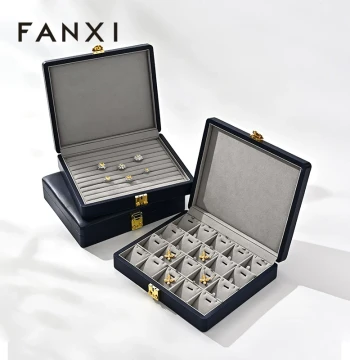 FANXI Premium Jewelry Box - PU Leather and Microfiber with Lock for Rings, Necklaces, and Accessories Display & Storage